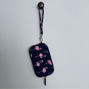 Vera Bradley flamingo print nylon wristlet.